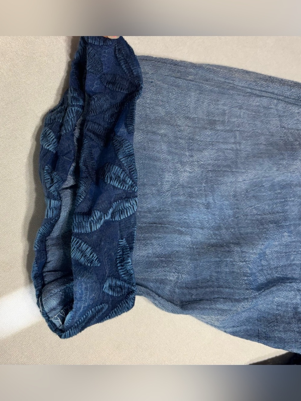 Boho Lace-Panel Blue Jacket & Coat - Picture 7 of 10